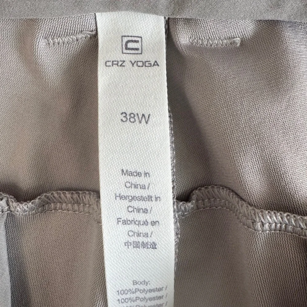 CRZ YOGA 38x30 Light Gray Technical Travel Tapered‎ Trousers Men's Golf Pants